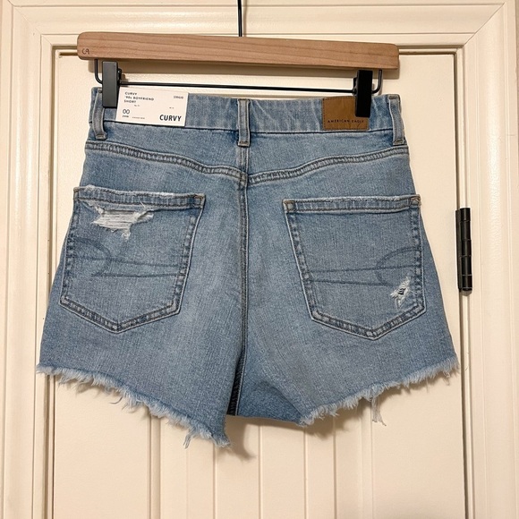 American Eagle Strigid Denim Curvy Highest Waist 90’s Boyfriend Short - Picture 5 of 8